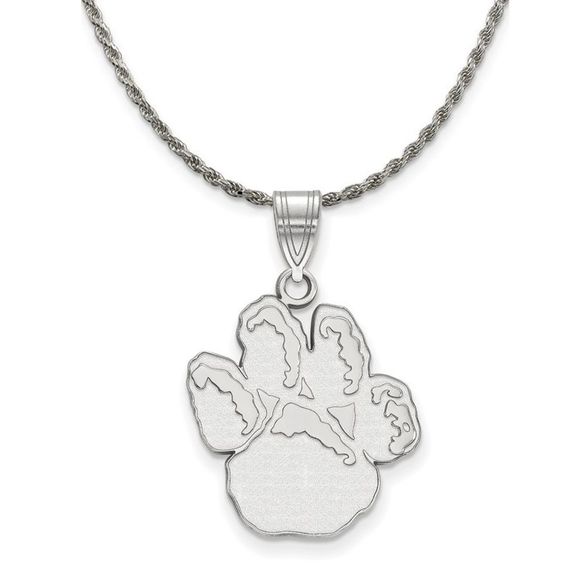 Sterling Silver U. of Pittsburgh Large Pendant Necklace -...
